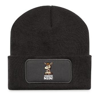 Before you ask No Donkey Donkey Donkey Donkey Holder - Recycled Patch Beanie - dark grey - Front
