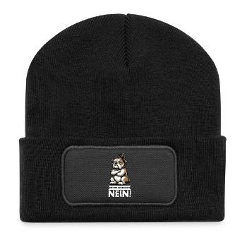 Before you ask No English Bulldog Bully - Recycled Patch Beanie - black - Front