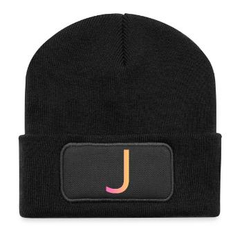 J - Recycelte Patch Beanie - Schwarz - Vorne