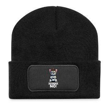 Before You Ask French Bulldog Frenchie - Recycled Patch Beanie - black - Front