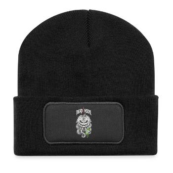 Tot im Inneren: Kürbisschädel und Tentakel - Recycelte Patch Beanie - Schwarz - Vorne