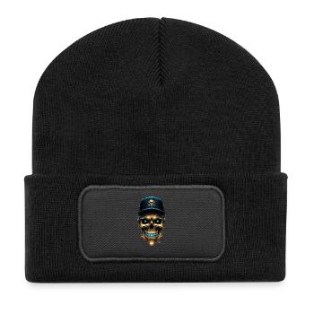 Urban skull baseball cap - Recycled Patch Beanie - black - Front