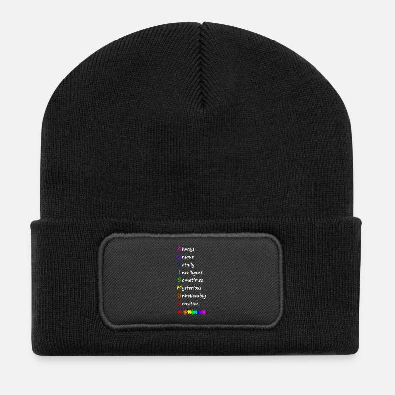 Autismus - Recycelte Patch Beanie - Schwarz