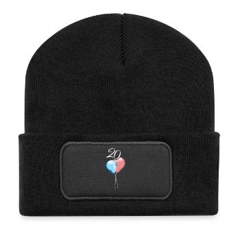 20 Jahre anniversary Jubiläum Symbol Luftballons - Recycelte Patch Beanie - Schwarz - Vorne