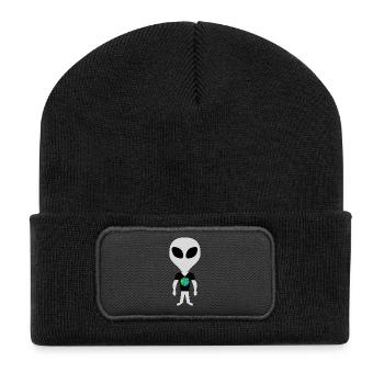 Des extraterrestres durables avec la Terre - Beanie recyclé à patch - noir - Devant