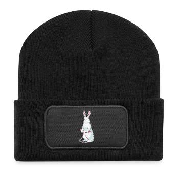 Fitness à la corde à sauter à la corde en lapin - Beanie recyclé à patch - noir - Devant