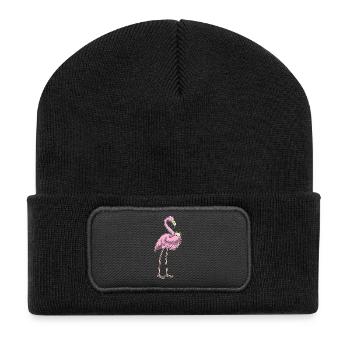 Flamingo Sandwich - Recycelte Patch Beanie - Schwarz - Vorne