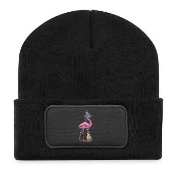 Flamingo Halloween Witch - Recycled Patch Beanie - black - Front