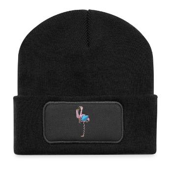 Pizza aux flamants roses - Beanie recyclé à patch - noir - Devant