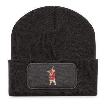 Bear Baseball Baseball Bat - Recycled Patch Beanie - dark grey - Front