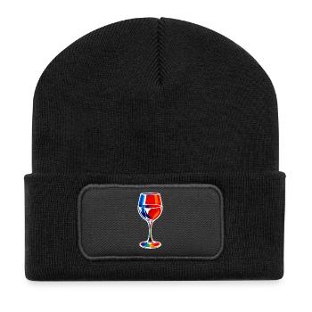 Colorful Wine Glass - Recycled Patch Beanie - black - Front