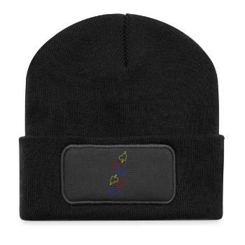 Herzen Bunt Herz - Recycelte Patch Beanie - Schwarz - Vorne