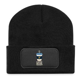 Flight Attendant Cabin Crew Life Aviation - Recycled Patch Beanie - black - Front