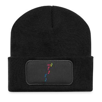 Rainbow Footprints - marcher pieds nus dans la vie - Beanie recyclé à patch - noir - Devant