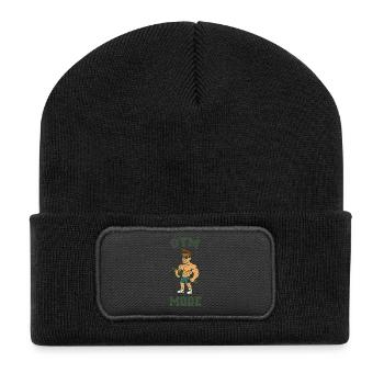 Gymnase Mode Fitness Dessin animé - Beanie recyclé à patch - noir - Devant