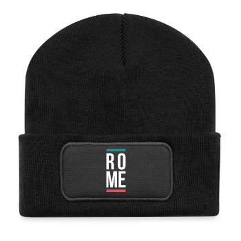 Conception typographique de Rome City Bold - Beanie recyclé à patch - noir - Devant