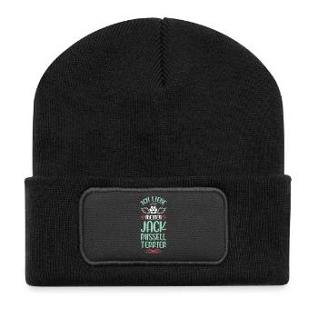 Ich liebe meinen Jack Russell Terrier - Recycelte Patch Beanie - Schwarz - Vorne