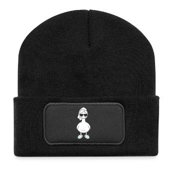 Sun duck with bath towel and slippers - Recycled Patch Beanie - black - Front