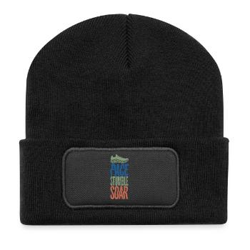 Pace Stumble Soar – Motiviertes Rennen - Recycelte Patch Beanie - Schwarz - Vorne