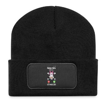 Meine Kühe Rufen An Ich Muss Los Bauer Bäuerin - Recycelte Patch Beanie - Schwarz - Vorne