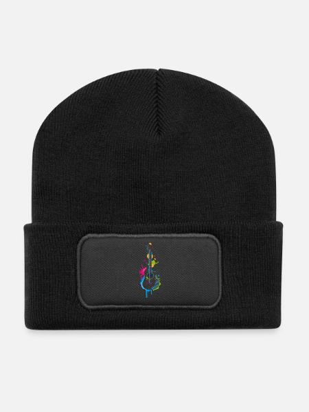 Graffiti guitar - Recycled Patch Beanie - black