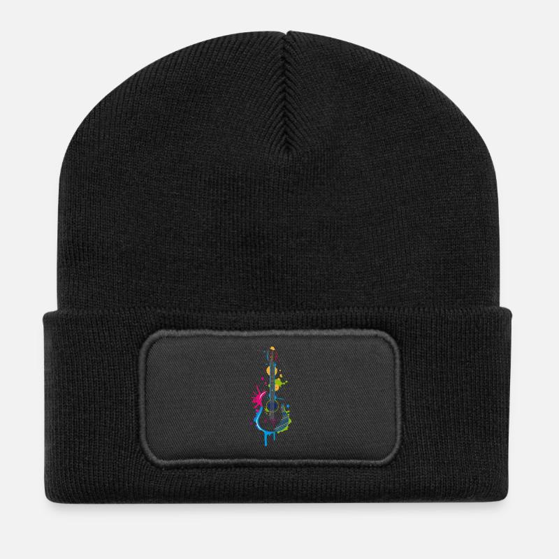 guitare Graffiti - Beanie recyclé à patch - noir