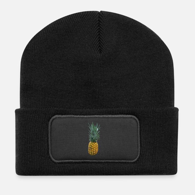 Pineapple Fruit - Recycled Patch Beanie - black