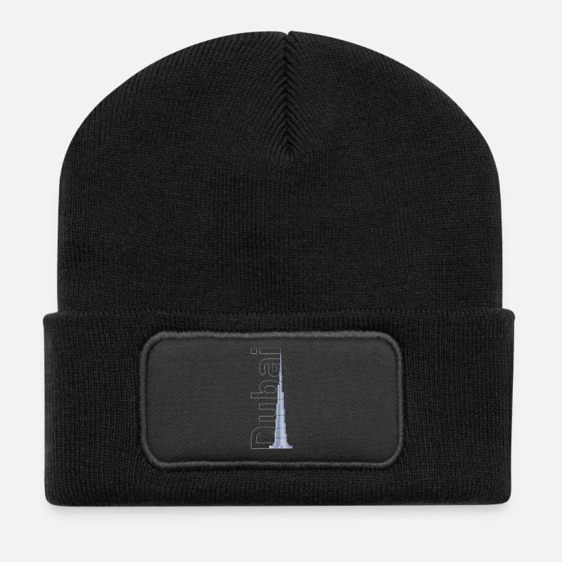 Silhouette de Dubaï – Burj Khalifa - Beanie recyclé à patch - noir
