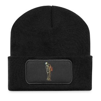 Vintage Saxophon - Recycelte Patch Beanie - Schwarz - Vorne