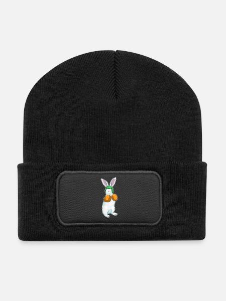 Lapin Boxer Gants de boxe Boxe - Beanie recyclé à patch - noir