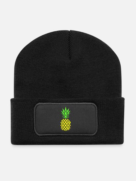 Ananas - Recycelte Patch Beanie - Schwarz