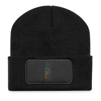 PENSEZ POSITIF - Beanie recyclé à patch - noir - Devant