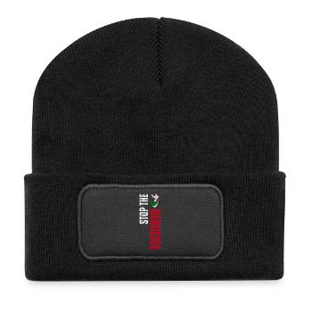 Stop the genocide, free Palestine - Recycled Patch Beanie - black - Front