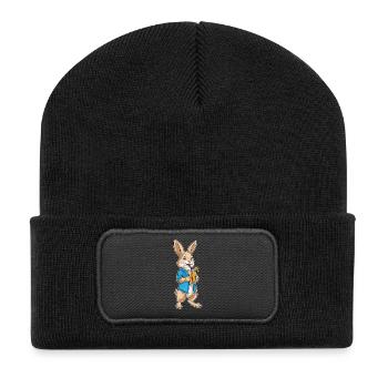 Hase Saft - Recycelte Patch Beanie - Schwarz - Vorne