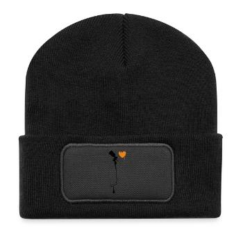 airbrushherz_2f - Recycelte Patch Beanie - Schwarz - Vorne