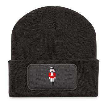 Christmas Graphic Nutcracker Red by Cultform - Recycled Patch Beanie - dark grey - Front
