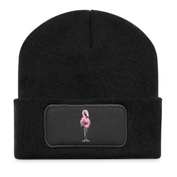 Gâteau flamant rose - Beanie recyclé à patch - noir - Devant
