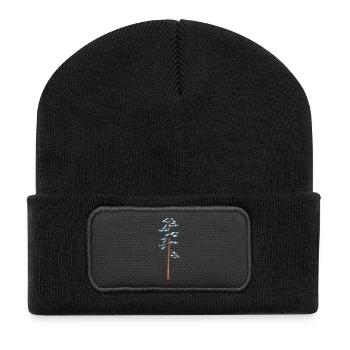 grand arbre avec de la neige - Beanie recyclé à patch - noir - Devant