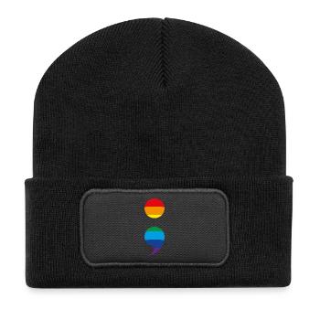 Semicolon Suicide Prevention Semicolon Semi Colon - Recycled Patch Beanie - black - Front