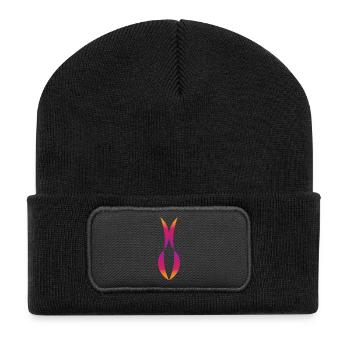 trennen - Recycelte Patch Beanie - Schwarz - Vorne