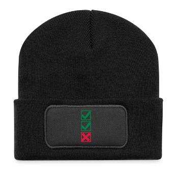 2 hooks and 1 X x - Recycled Patch Beanie - black - Front