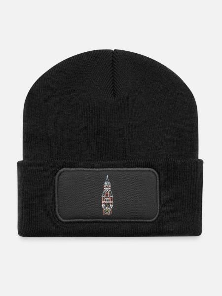 Friedenspalast Den Haag, Niederlande, Gerichtshof - Recycelte Patch Beanie - Schwarz