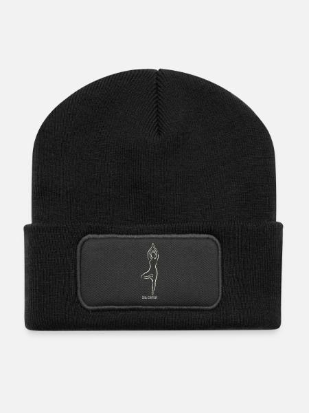 CONTOUR DE L’ÂME - Vrikshasana - Beanie recyclé à patch - noir