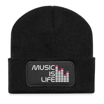 music is life equalizer r FR - Beanie recyclé à patch - noir - Devant