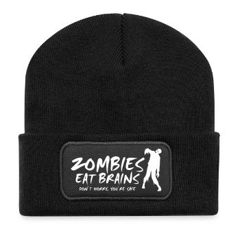 ZOMBIES EAT BRAINS - Don't worry, you're safe - Recycled Patch Beanie - black - Front