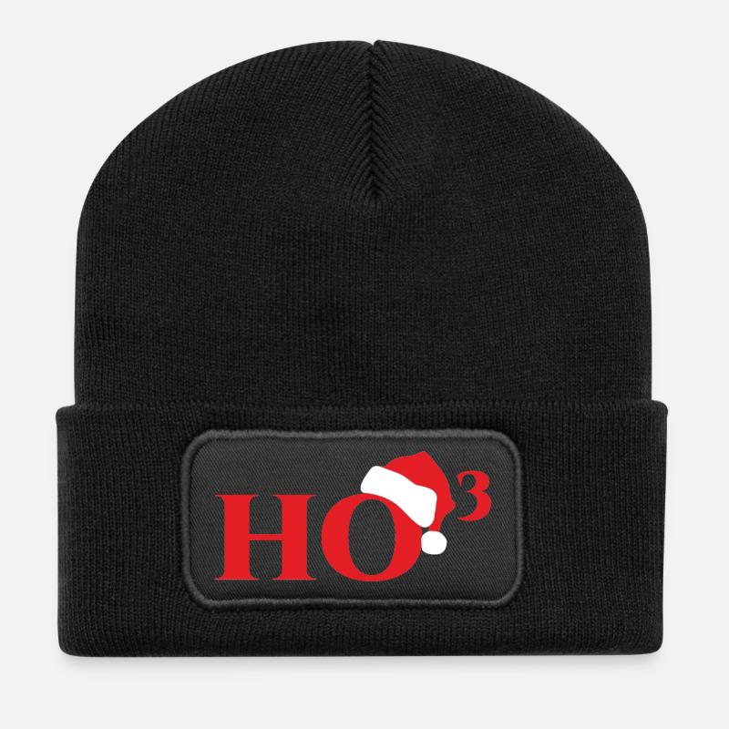Weihnachten: Ho³ - Recycelte Patch Beanie - Schwarz