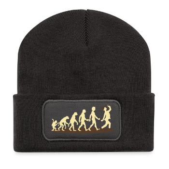 FUN - Evolution Bayer Bier - Geschenk - Bestseller - Recycelte Patch Beanie - Dunkelgrau - Vorne