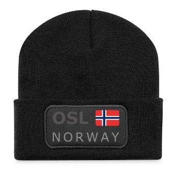 OSL NORWAY dark-lettered 400 dpi - Beanie recyclé à patch - noir - Devant
