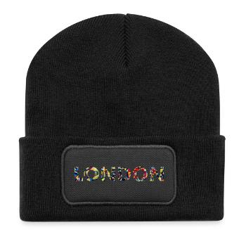 LONDRES - Beanie recyclé à patch - noir - Devant