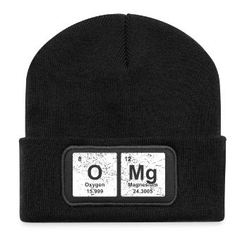 OMG CAP Mütze Snapback chemische Elemente Geschenk - Recycelte Patch Beanie - Schwarz - Vorne